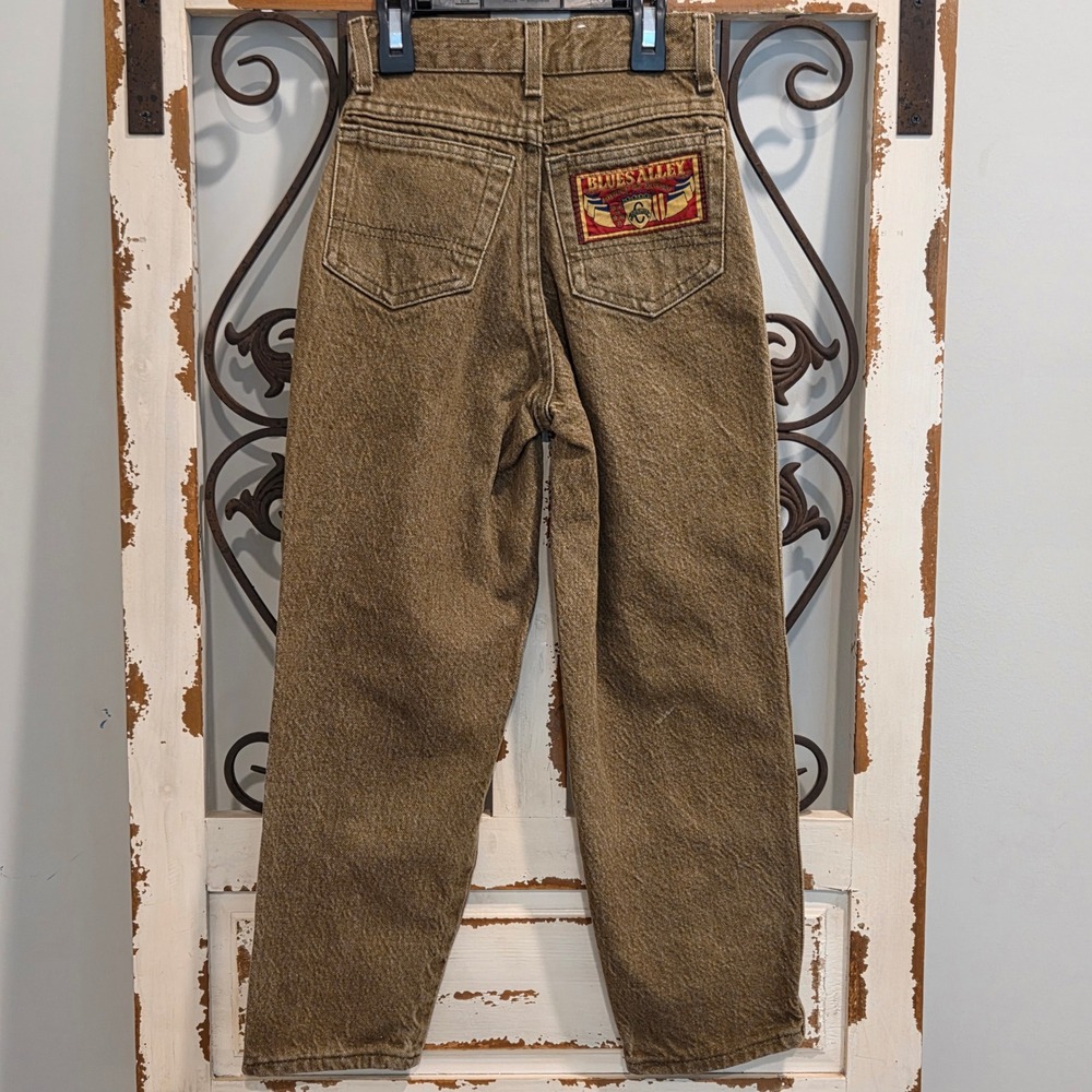 Vintage Cotler Blues Alley Boys Brown Acid Wash Pleated Jeans 8S Made in USA - Picture 3 of 6